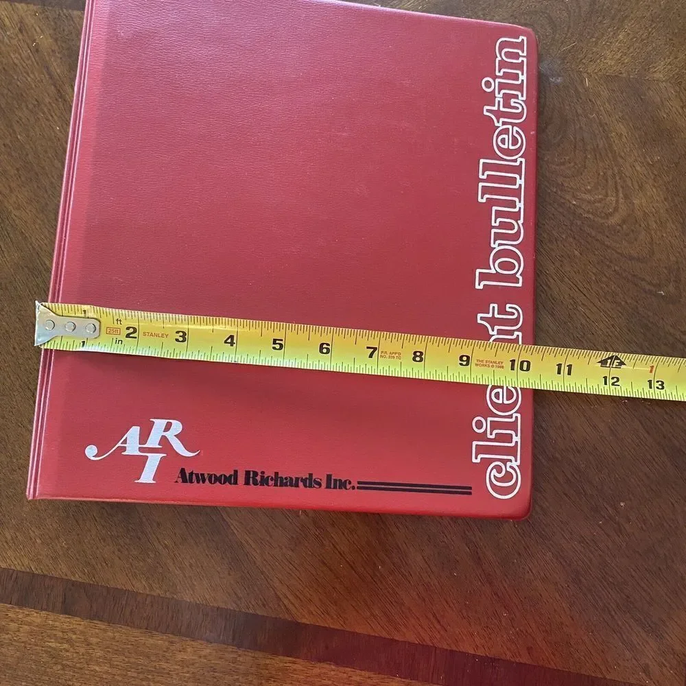 Vintage Atwood Richards Inc ARI Client Bulletin Binder Red 2.5”‎ National Barter